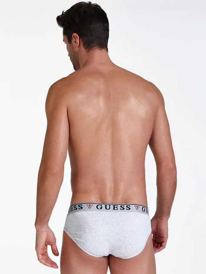 Men Pack 3 Briefs With Logo Band White Guess Underwear