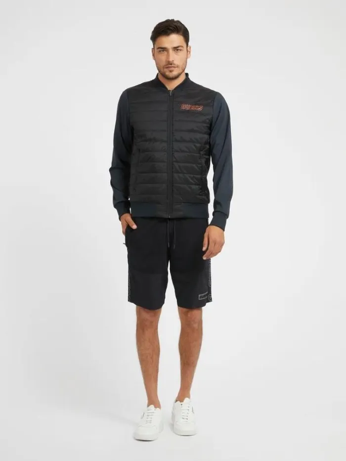 Men Padded Active Jacket Black Guess Activewear