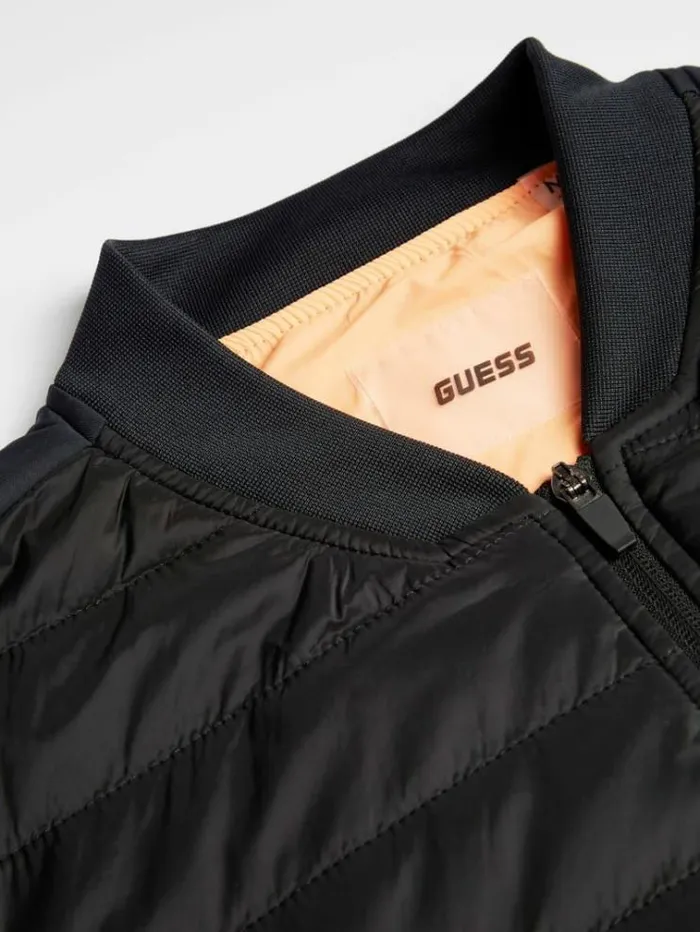 Men Padded Active Jacket Black Guess Activewear