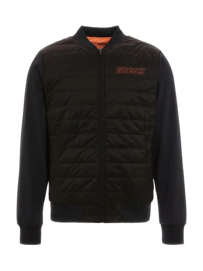 Men Padded Active Jacket Black Guess Activewear