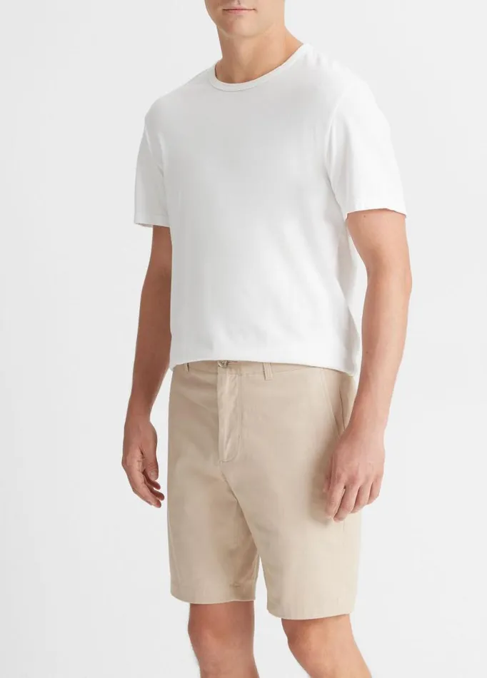 Men Pants and Shorts Vince Brushed Cotton Twill Griffith Chino Short Beach Sand