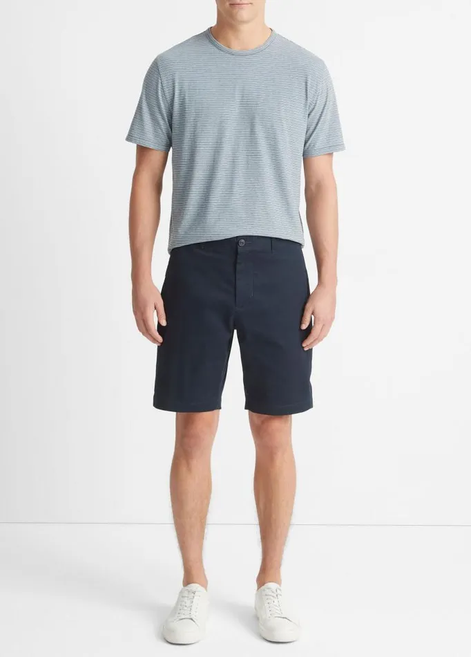 Men Pants and Shorts Vince Brushed Cotton Twill Griffith Chino Short Coastal Blue