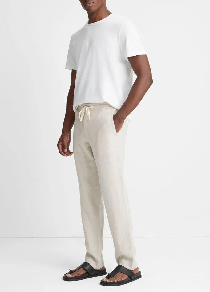 Men Pants and Shorts Vince Lightweight Hemp Pant Pumice Rock