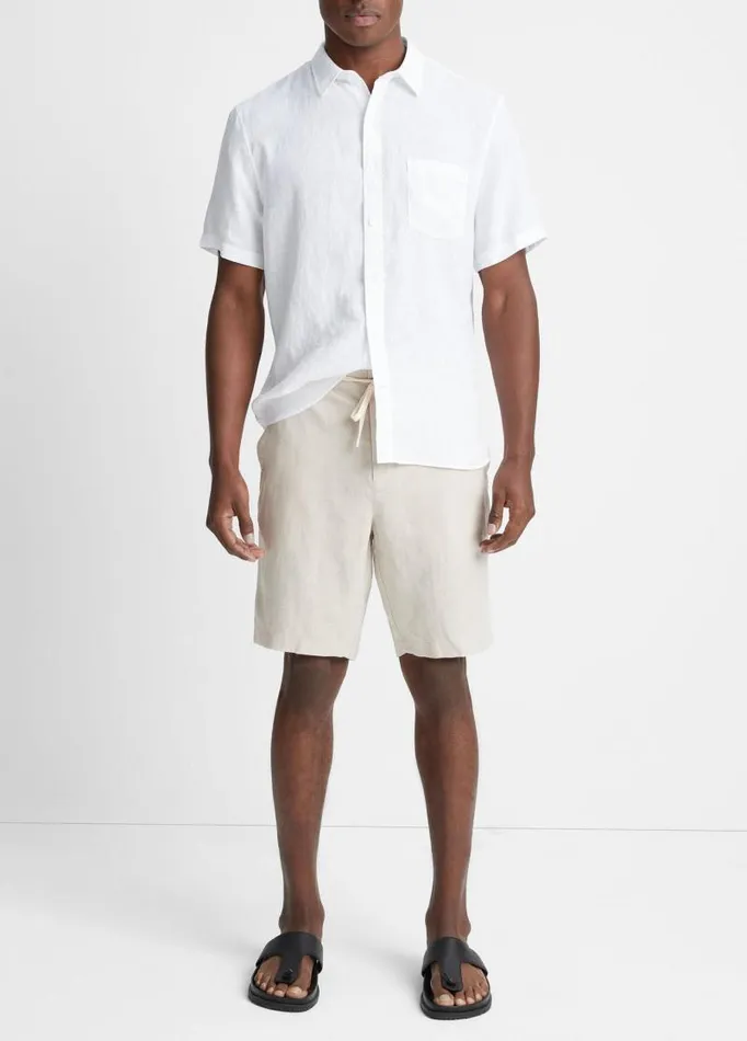 Men Pants and Shorts Vince Lightweight Hemp Short Pumice Rock