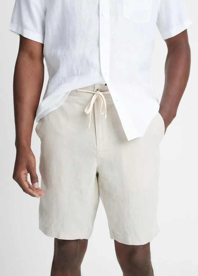 Men Pants and Shorts Vince Lightweight Hemp Short Pumice Rock