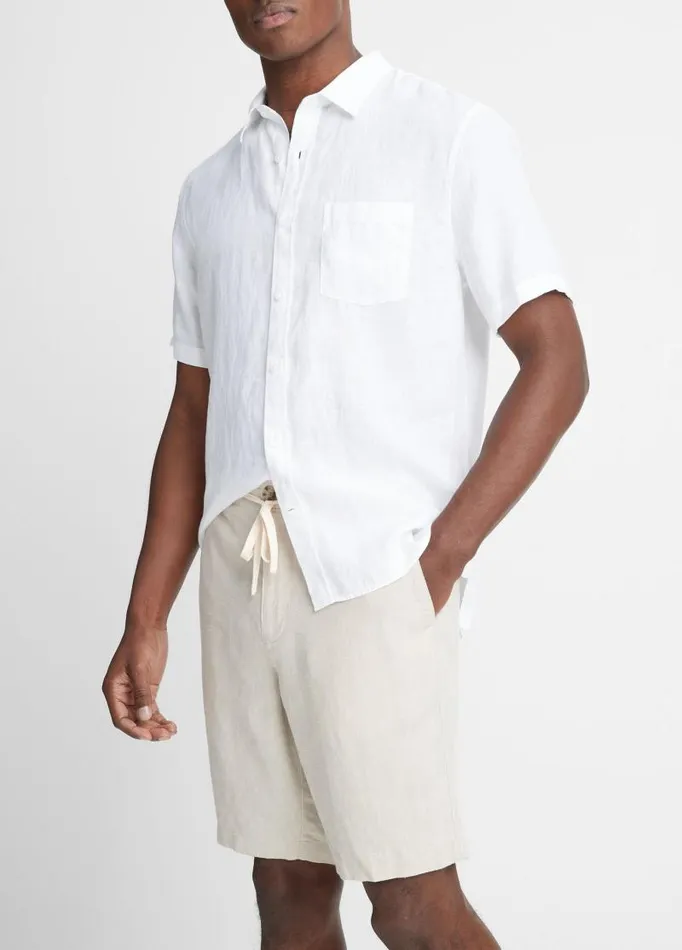 Men Pants and Shorts Vince Lightweight Hemp Short Pumice Rock