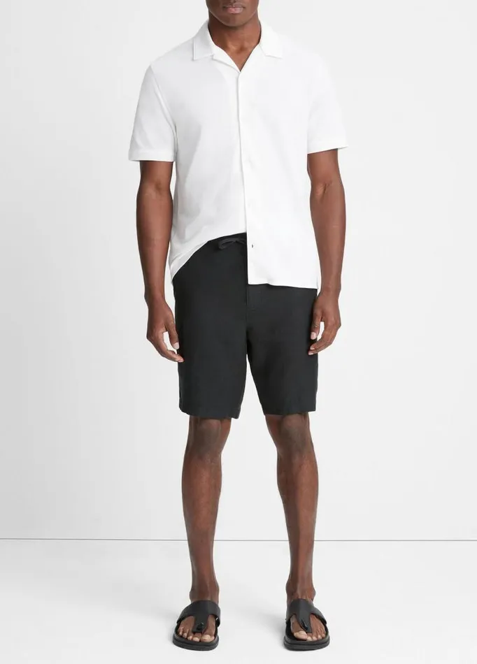 Men Pants and Shorts Vince Lightweight Hemp Short Washed Black