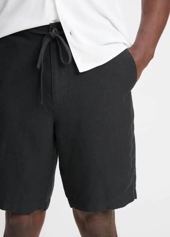 Men Pants and Shorts Vince Lightweight Hemp Short Washed Black