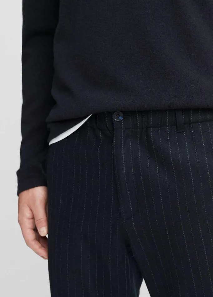 Men Pants and Shorts Vince Pinstripe Virgin WoolBlend Flannel Trouser Coastal Bluebone