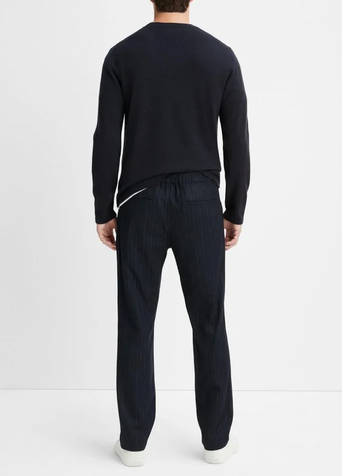 Men Pants and Shorts Vince Pinstripe Virgin WoolBlend Flannel Trouser Coastal Bluebone