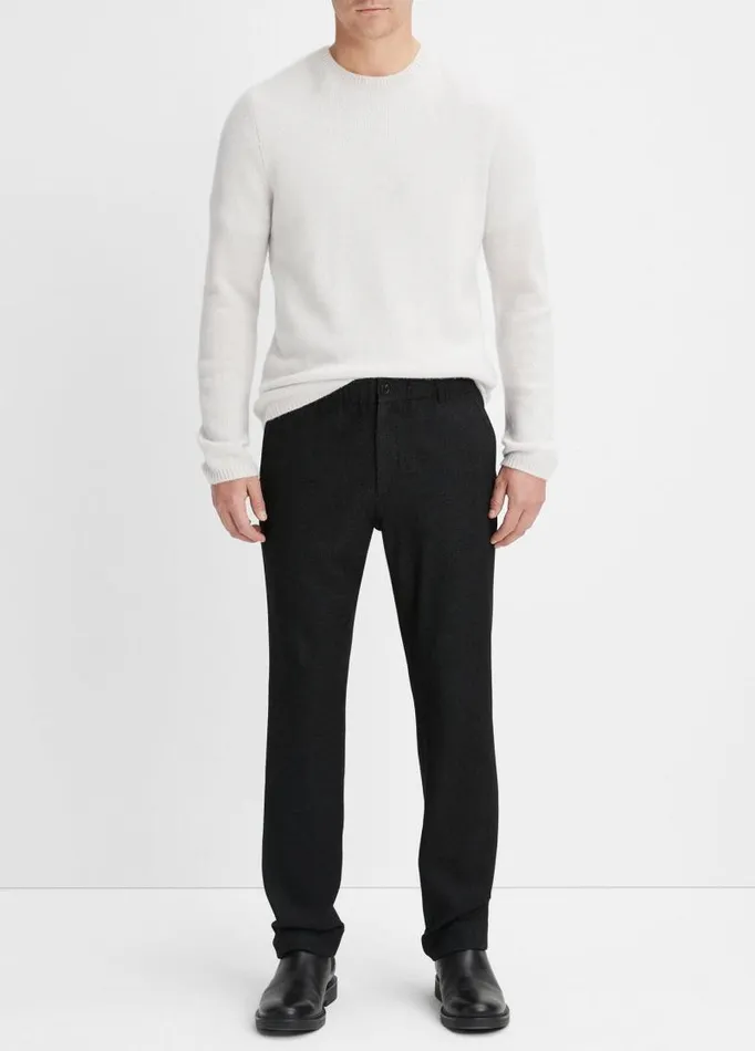 Men Pants and Shorts Vince Virgin WoolBlend Flannel Trouser Heather Black