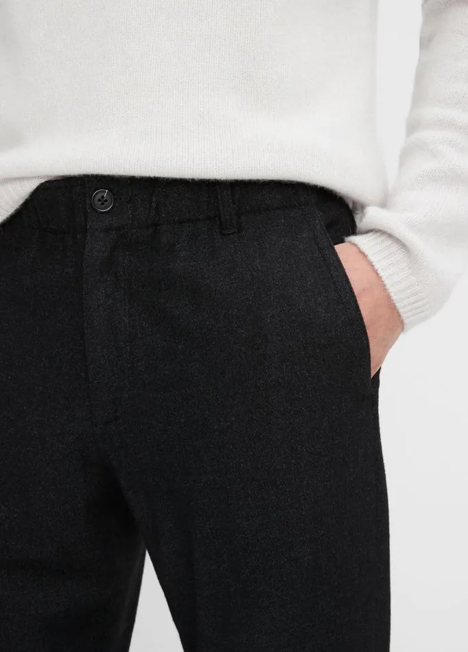Men Pants and Shorts Vince Virgin WoolBlend Flannel Trouser Heather Black