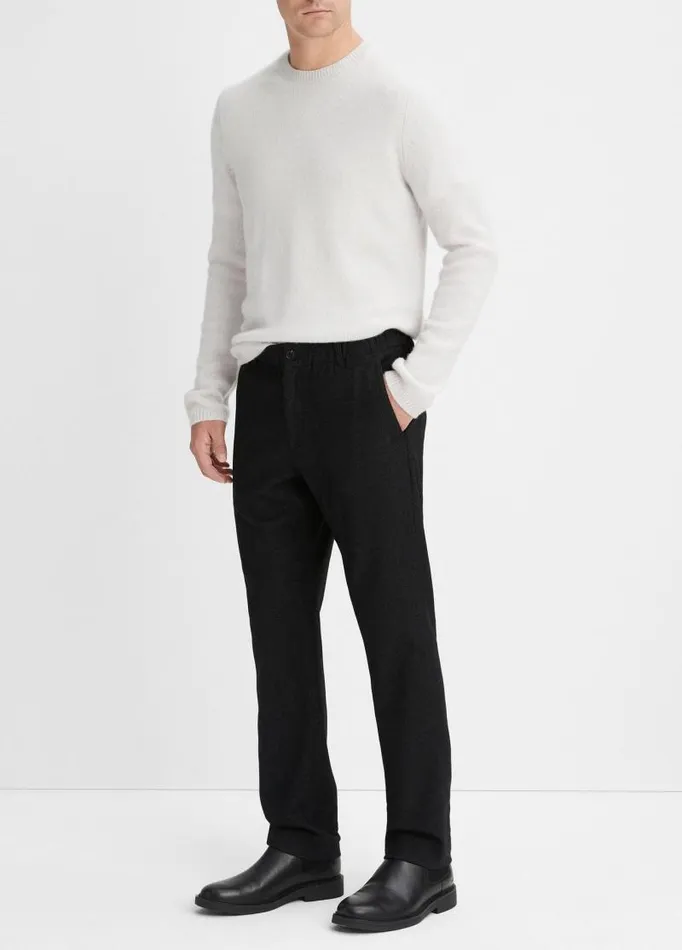 Men Pants and Shorts Vince Virgin WoolBlend Flannel Trouser Heather Black