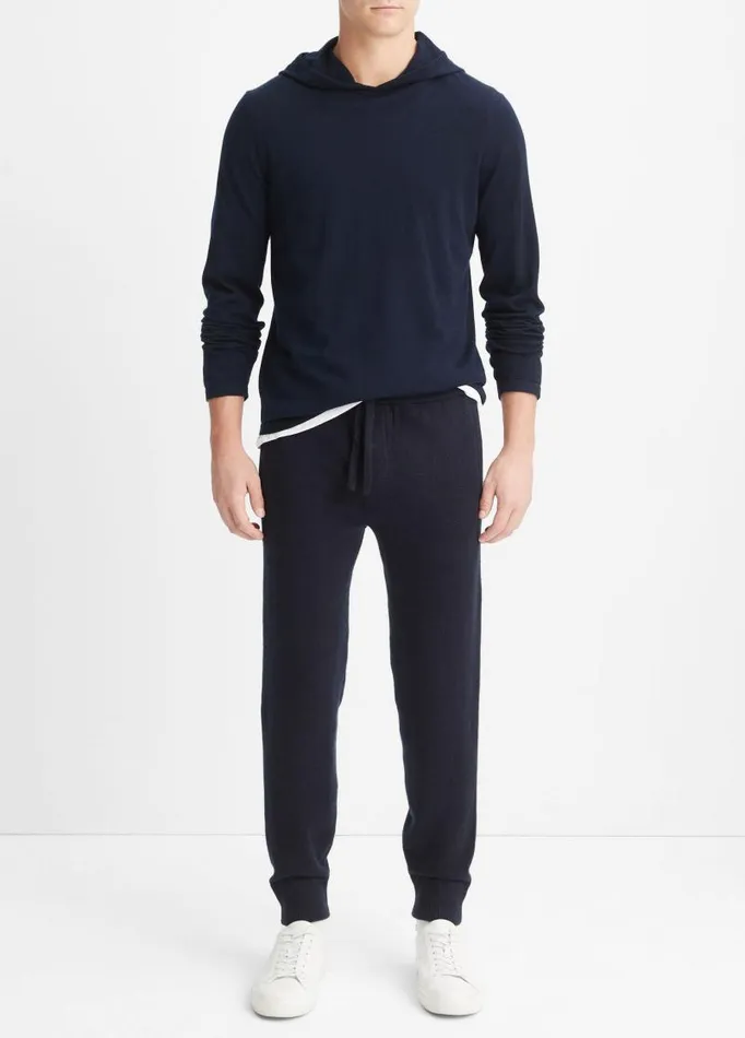 Men Pants and Shorts Vince Wool Cashmere Jogger Coastal Blue