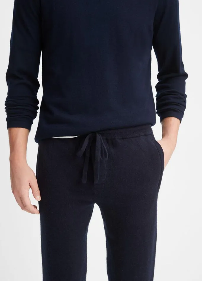 Men Pants and Shorts Vince Wool Cashmere Jogger Coastal Blue