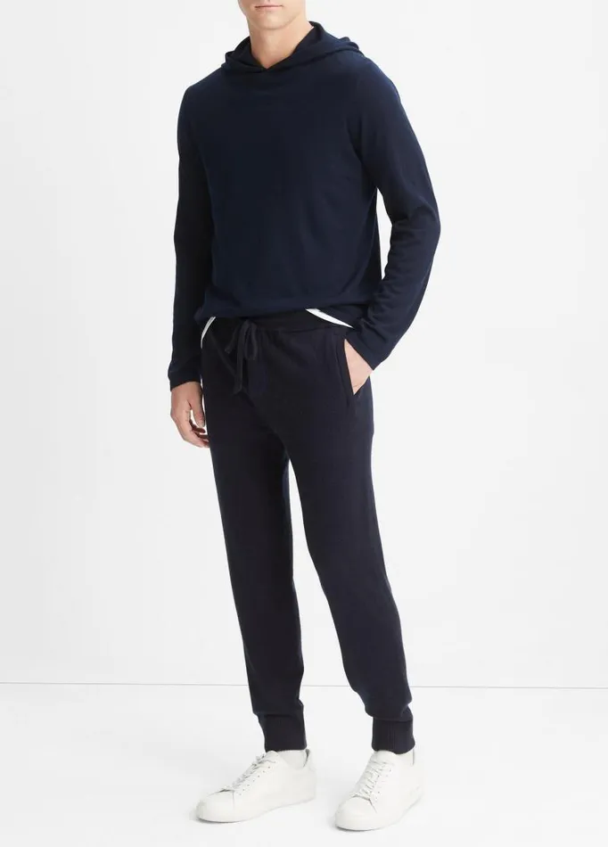 Men Pants and Shorts Vince Wool Cashmere Jogger Coastal Blue