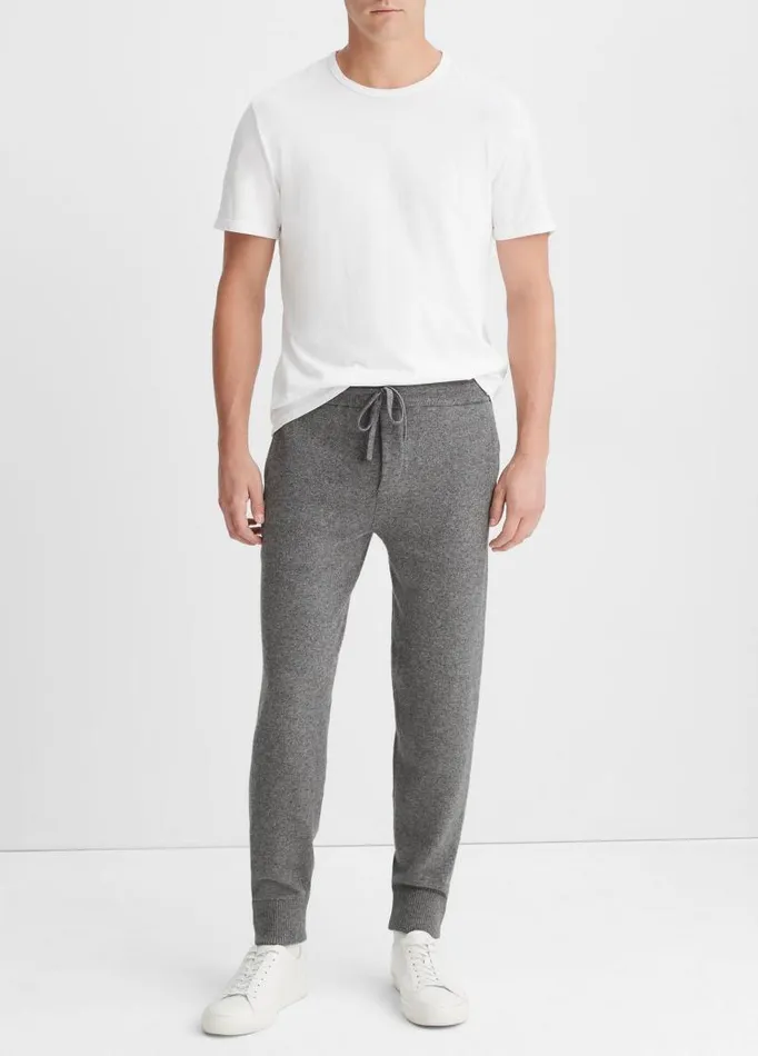 Men Pants and Shorts Vince Wool Cashmere Jogger Medium Grey
