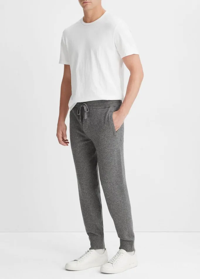 Men Pants and Shorts Vince Wool Cashmere Jogger Medium Grey