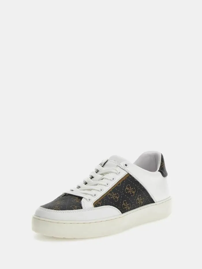 Men Parma Mixedleather Sneakers Brown Multi Guess Shoes