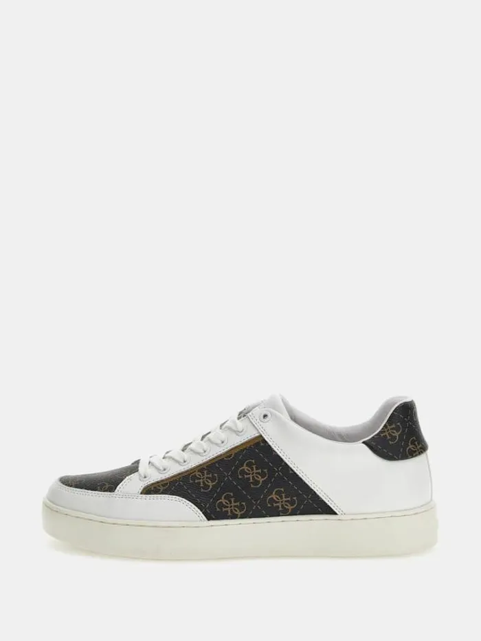 Men Parma Mixedleather Sneakers Brown Multi Guess Shoes