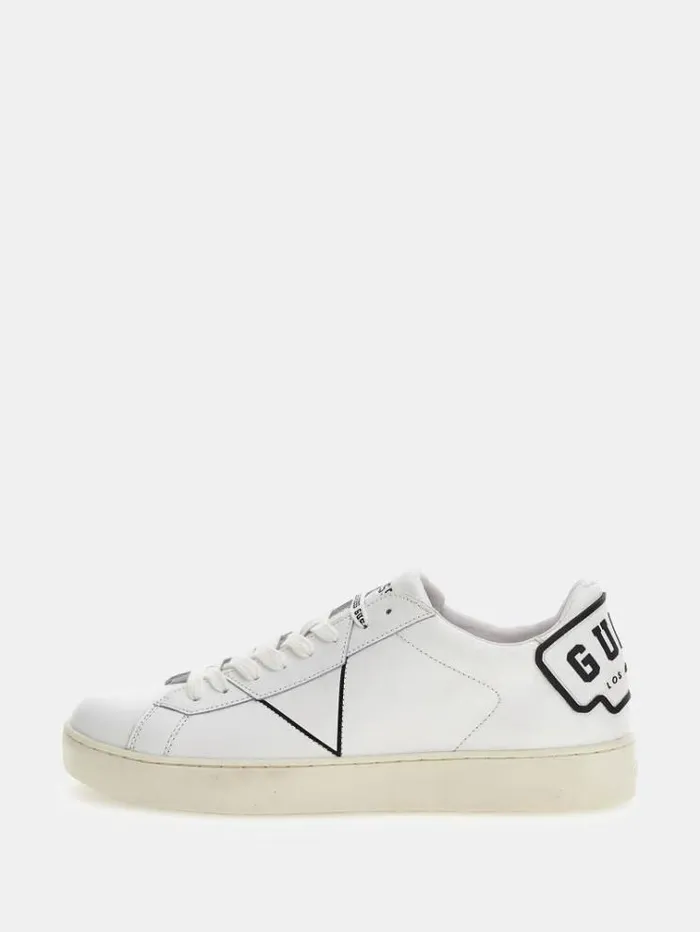Men Parma Mixedleather Sneakers White Guess Shoes