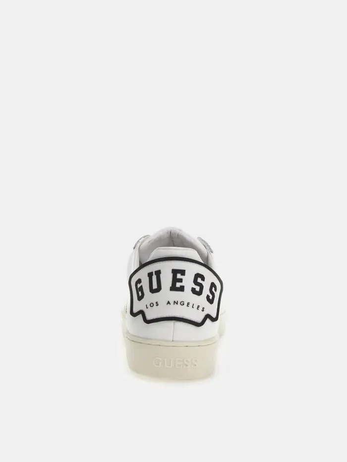 Men Parma Mixedleather Sneakers White Guess Shoes