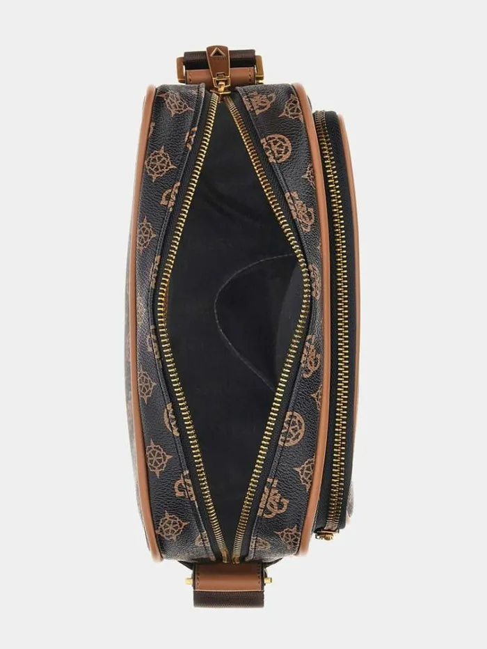Men Peony 4g Logo Crossbody Bag Brown Guess City Bags