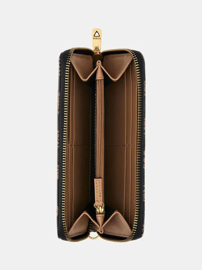Men Peony 4g Logo Maxi Wallet Brown Guess Wallets