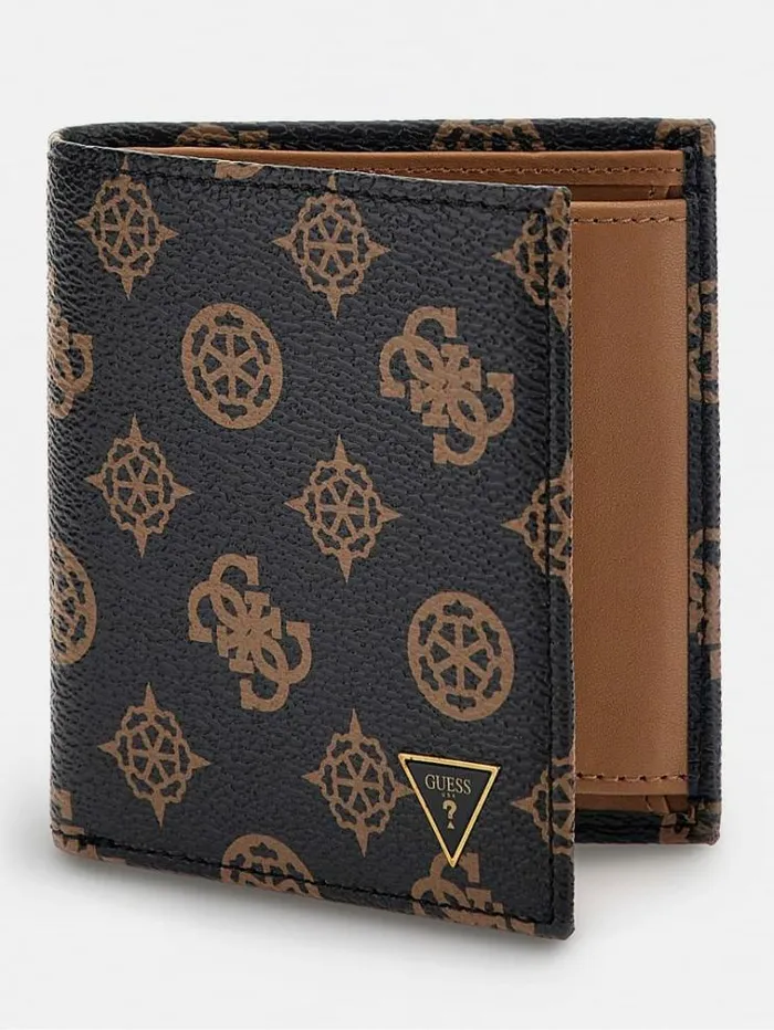 Men Peony 4g Logo Wallet Brown Guess Wallets