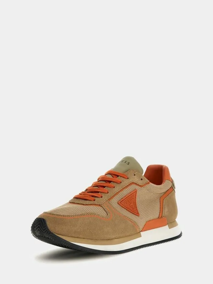 Men Potenza Leatherinsert Running Shoes Beige Guess Shoes