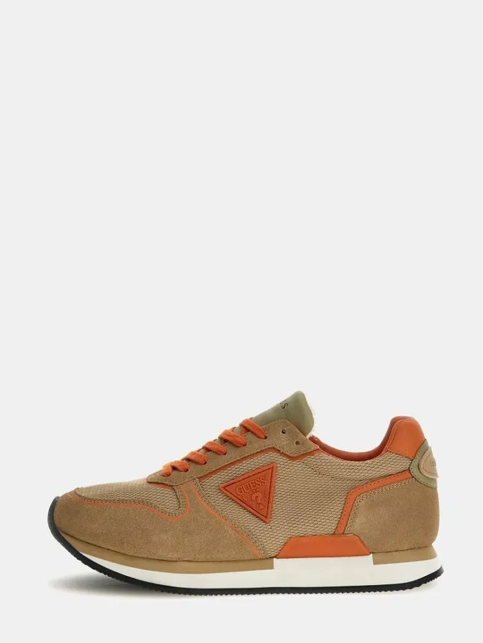 Men Potenza Leatherinsert Running Shoes Beige Guess Shoes