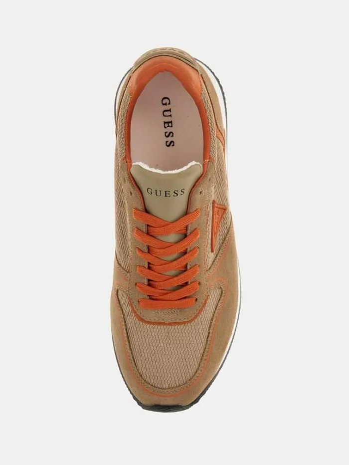 Men Potenza Leatherinsert Running Shoes Beige Guess Shoes