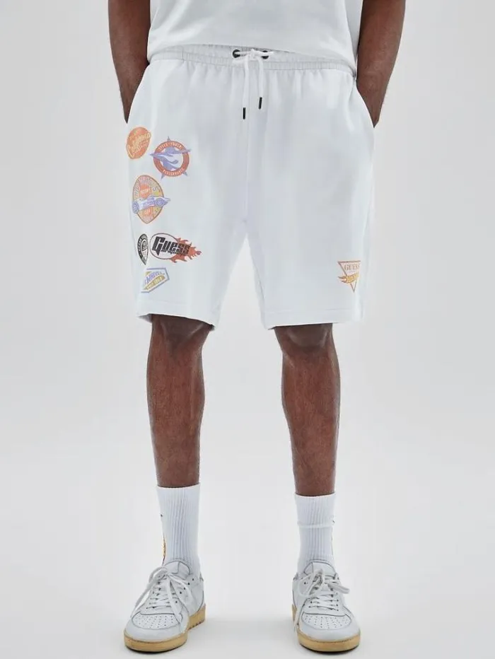 Men Print Shorts White Guess Shorts