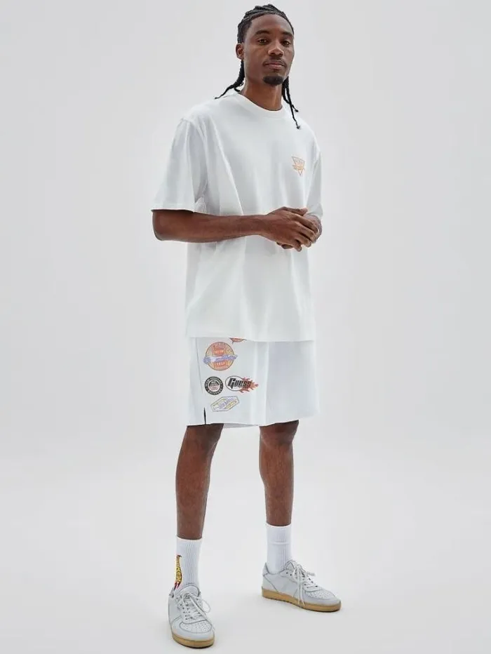 Men Print Shorts White Guess Shorts