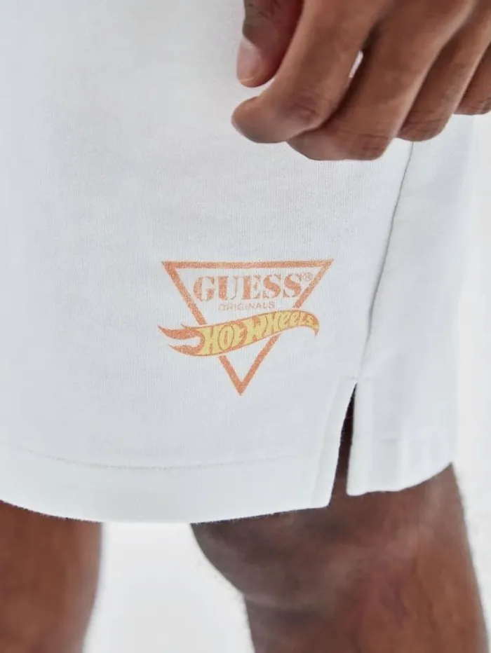Men Print Shorts White Guess Shorts