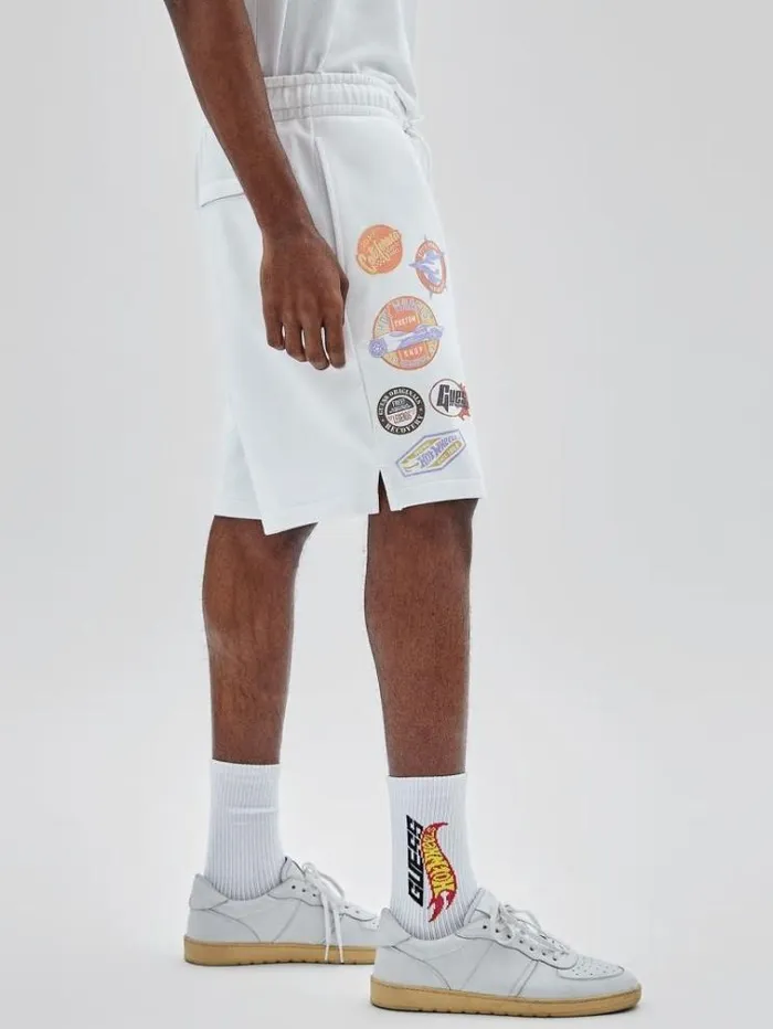 Men Print Shorts White Guess Shorts