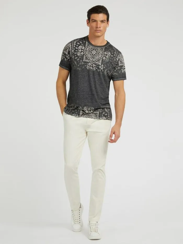 Men Printed Tshirt Grey Multi Guess Tshirts And Polo Shirts