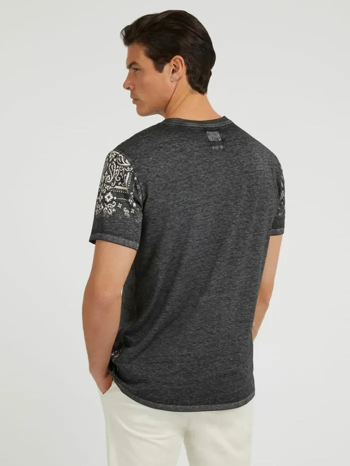 Men Printed Tshirt Grey Multi Guess Tshirts And Polo Shirts