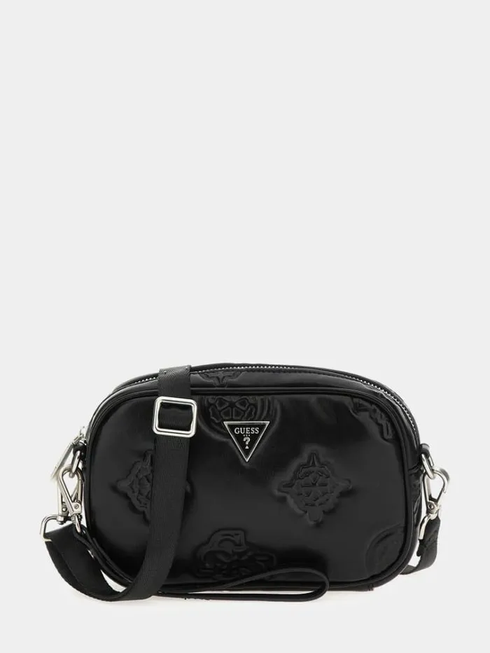 Men Puffed Peony Mini Crossbody Black Guess City Bags