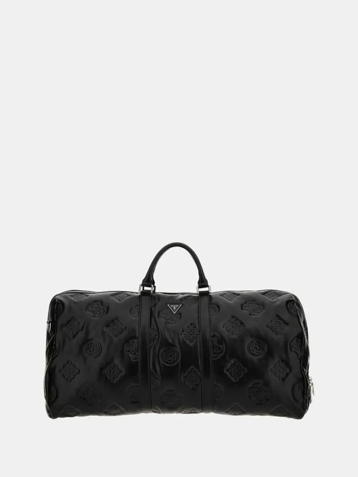 Men Puffed Peony Weekender Black Guess Travel Bags