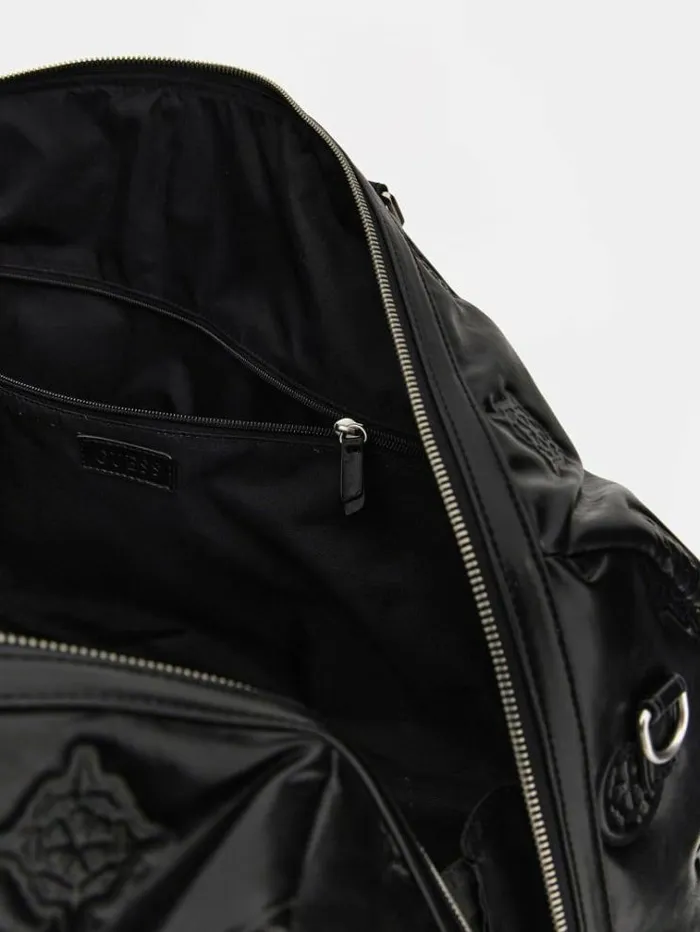 Men Puffed Peony Weekender Black Guess Travel Bags