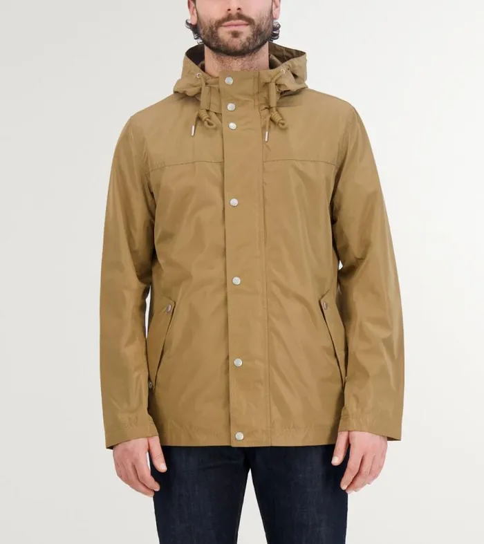 Men Rain Jackets Cole Haan Hooded Rain Jacket Khaki