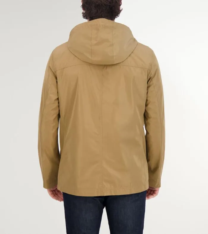 Men Rain Jackets Cole Haan Hooded Rain Jacket Khaki