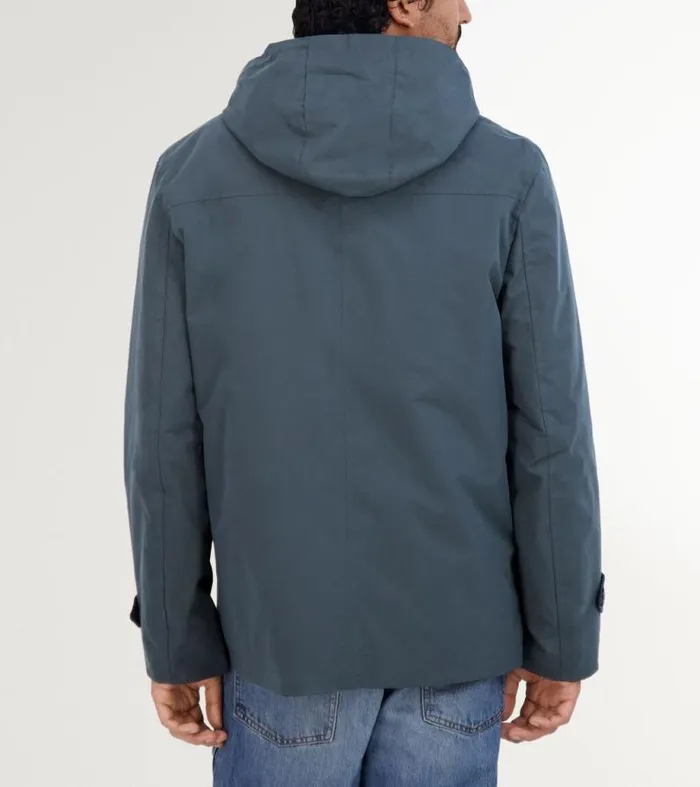 Men Rain Jackets Cole Haan Hooded Rain Jacket Navy