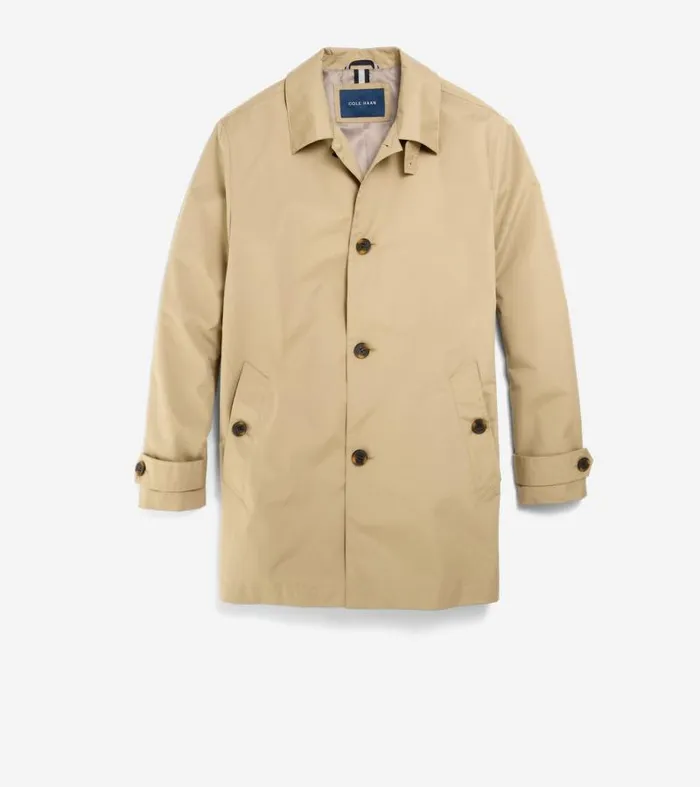 Men Rain Jackets Cole Haan Stand Collar Rain Jacket Khaki