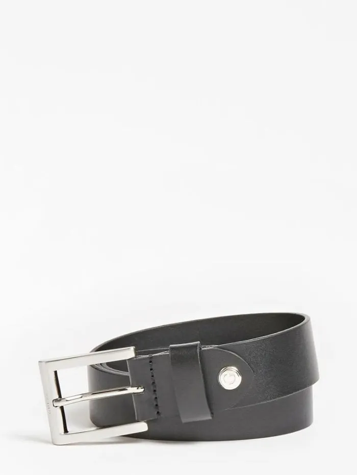 Men Real Leather Belt Black Guess Belts