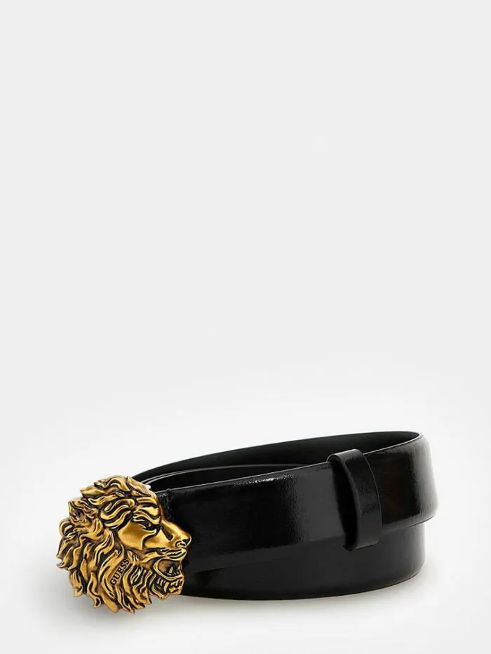 Men Real Leather King Belt Black Guess Belts