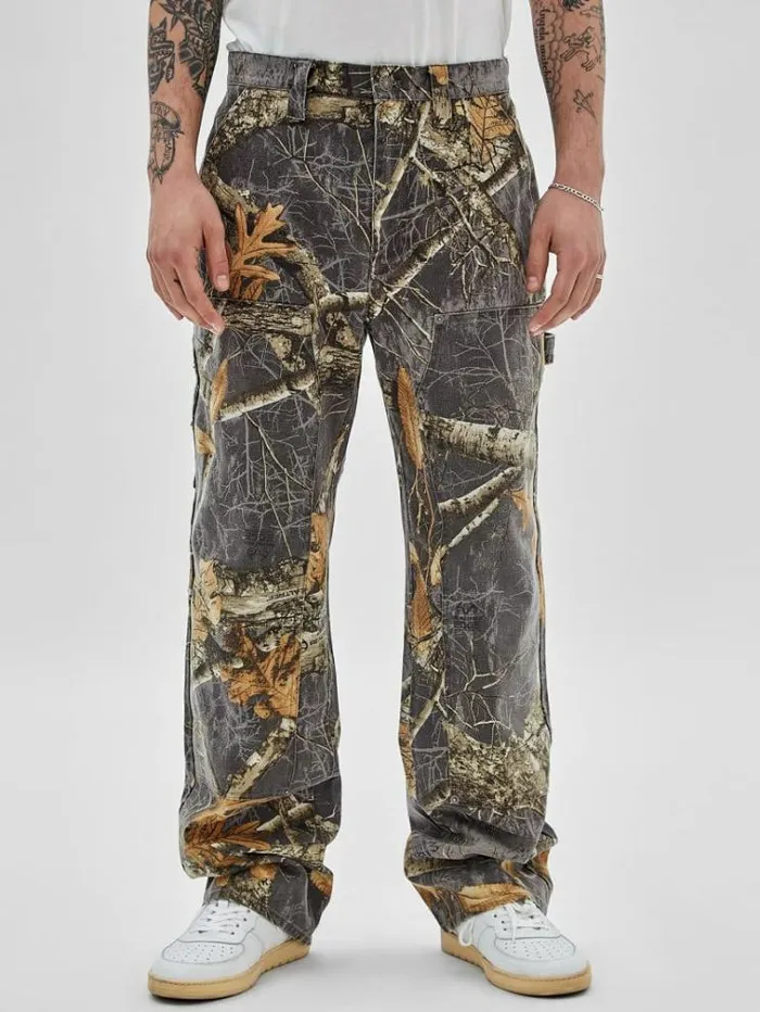 Men Realtree Camouflage Carpenter Pants Brown Multi Guess Trousers