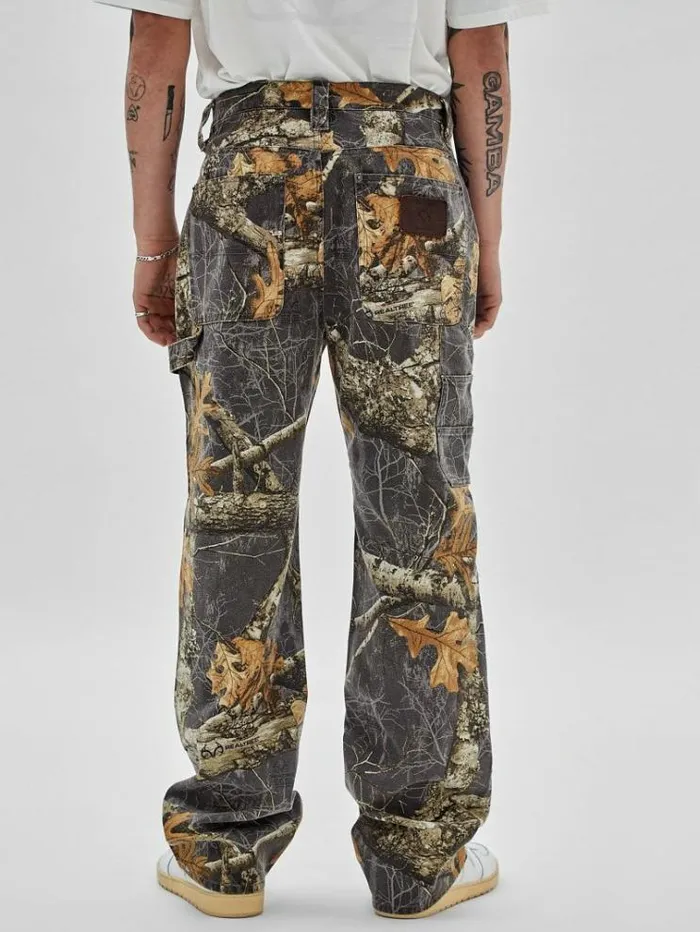 Men Realtree Camouflage Carpenter Pants Brown Multi Guess Trousers