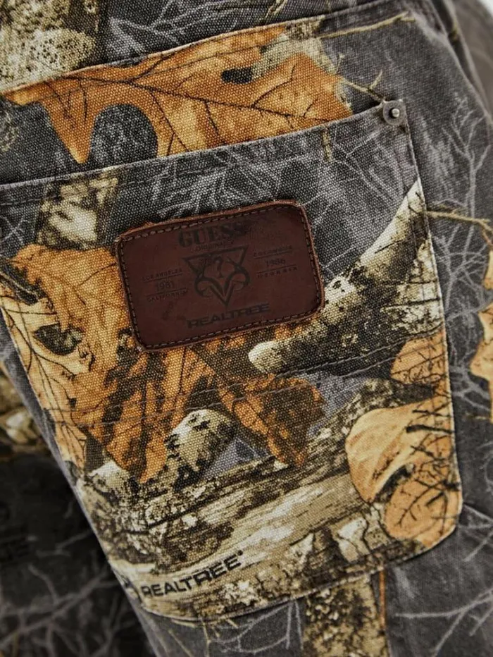 Men Realtree Camouflage Carpenter Pants Brown Multi Guess Trousers